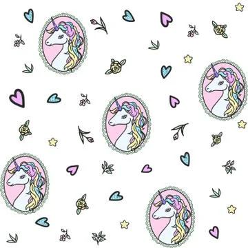 Unicorn pattern Stock Illustration