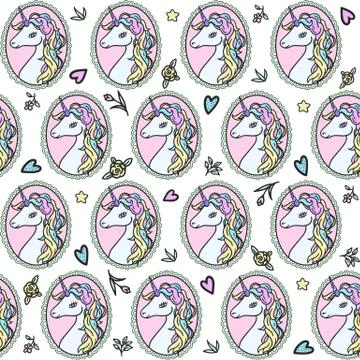 Unicorn pattern Stock Illustration