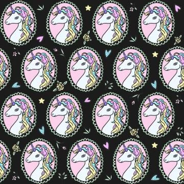 Unicorn pattern Stock Illustration