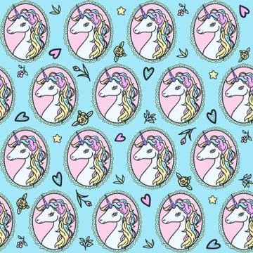 Unicorn pattern Stock Illustration