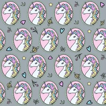 Unicorn pattern Stock Illustration