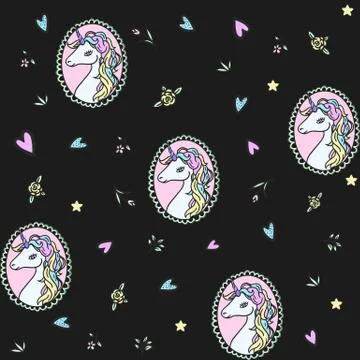 Unicorn pattern Stock Illustration
