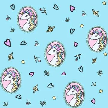 Unicorn pattern Stock Illustration