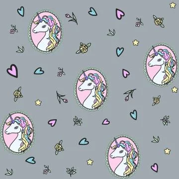 Unicorn pattern Stock Illustration