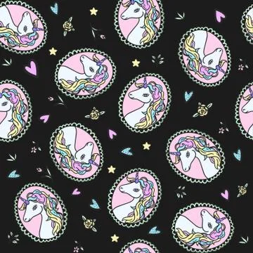 Unicorn pattern Stock Illustration