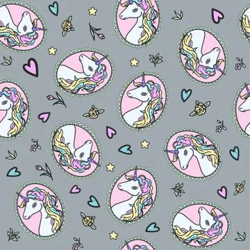 Unicorn pattern Stock Illustration