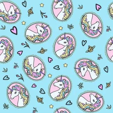 Unicorn pattern Stock Illustration