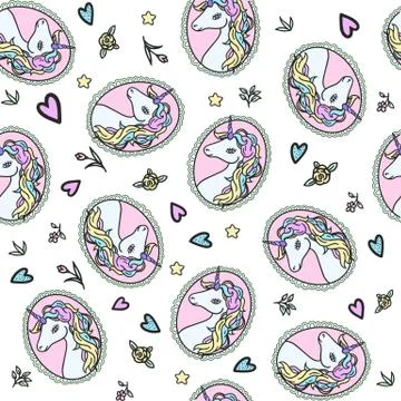 Unicorn pattern Stock Illustration