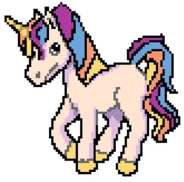 Unicorn Pixel Art Stock Illustration