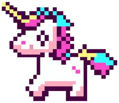 Unicorn Pixel Art Stock Illustration