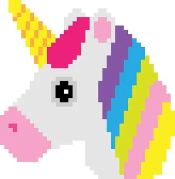 Unicorn pixel art Vector Stock Illustration