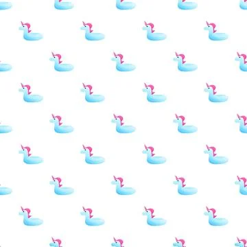 Unicorn pool floats seamless pattern for summer fun イラスト素材
