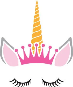 Unicorn princess with crown Stock Illustration