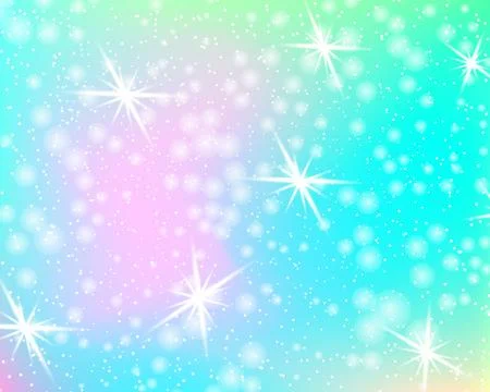 Unicorn rainbow background. Mermaid pattern in princess colors. Stock Illustration