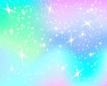 Unicorn rainbow background. Mermaid pattern in princess colors. Stock Illustration