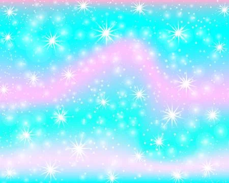 Unicorn rainbow background. Mermaid pattern in princess colors. Stock Illustration