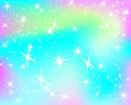 Unicorn rainbow background. Mermaid pattern in princess colors. Stock Illustration