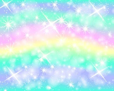 Unicorn rainbow background. Mermaid pattern in princess colors. Stock Illustration