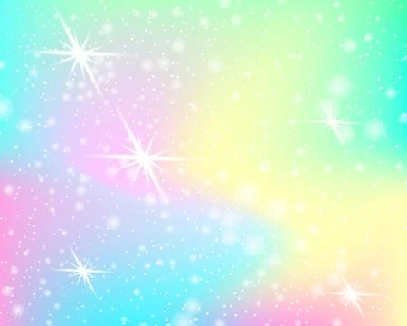 Unicorn rainbow background. Mermaid pattern in princess colors. Stock Illustration