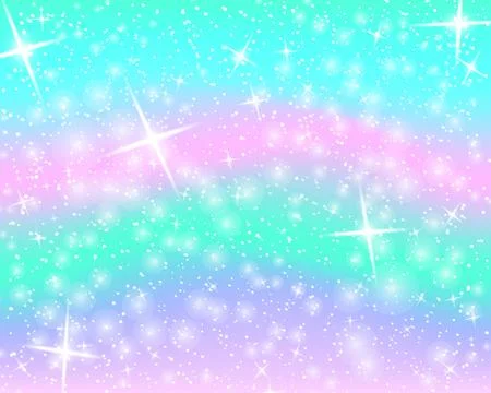 Unicorn rainbow background. Mermaid pattern in princess colors. Stock Illustration