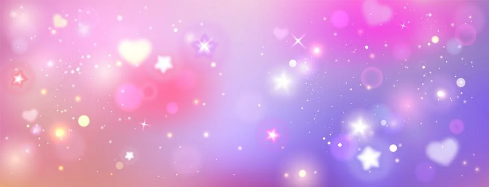 Unicorn rainbow background with pink gradient sky Illustrazione stock