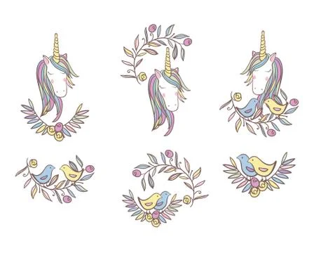 Unicorn Rainbow pattern Stock Illustration