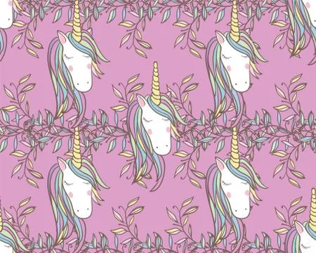 Unicorn Rainbow seamless pattern Illustrazione stock