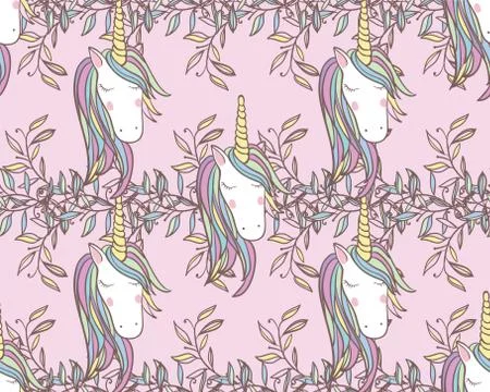 Unicorn Rainbow seamless pattern Stock Illustration