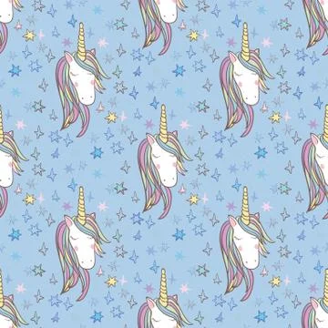 Unicorn Rainbow seamless pattern Illustrazione stock