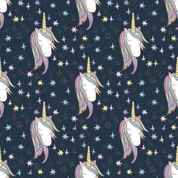 Unicorn Rainbow seamless pattern イラスト素材