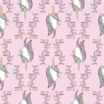 Unicorn Rainbow seamless pattern Illustrazione stock
