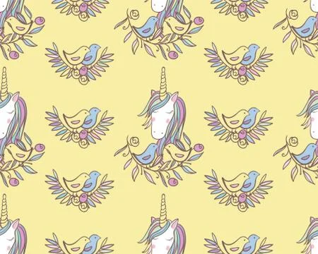 Unicorn Rainbow seamless pattern 스톡 일러스트