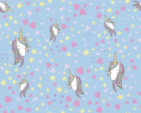 Unicorn Rainbow seamless pattern Illustrazione stock