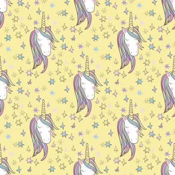 Unicorn Rainbow seamless pattern イラスト素材