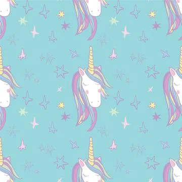 Unicorn Rainbow seamless pattern Illustrazione stock