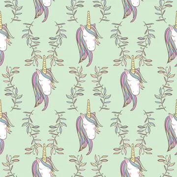 Unicorn Rainbow seamless pattern Illustrazione stock