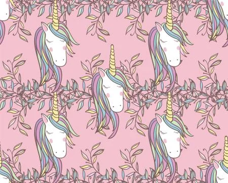 Unicorn Rainbow seamless pattern Illustrazione stock