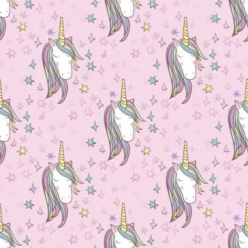 Unicorn Rainbow seamless pattern Illustrazione stock