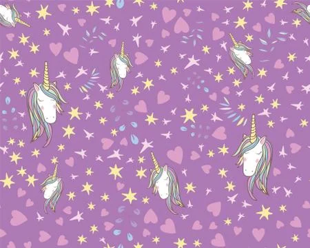Unicorn Rainbow seamless pattern Illustrazione stock