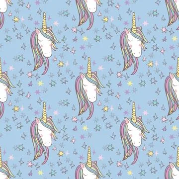 Unicorn Rainbow seamless pattern 스톡 일러스트