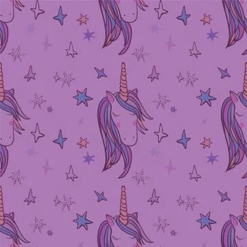 Unicorn Rainbow seamless pattern Illustrazione stock