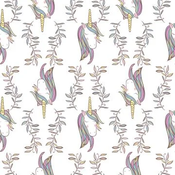 Unicorn Rainbow seamless pattern Stock Illustration