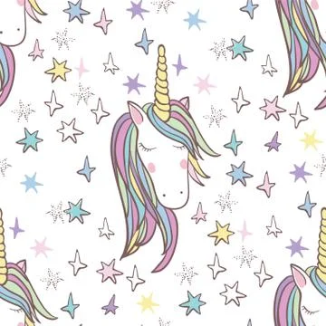 Unicorn Rainbow seamless pattern Stock Illustration