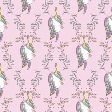 Unicorn Rainbow seamless pattern Stock Illustration