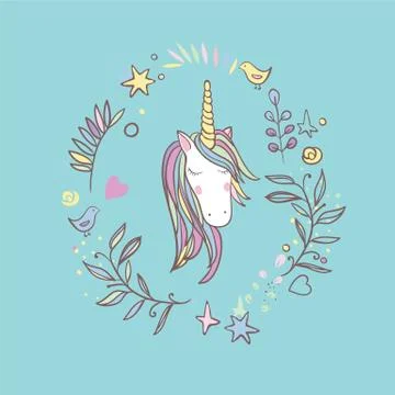 Unicorn Rainbow seamless pattern Stock Illustration