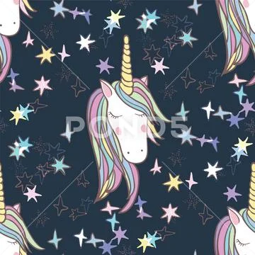 Unicorn Rainbow seamless pattern Stock Illustration