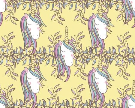 Unicorn Rainbow seamless pattern Stock Illustration