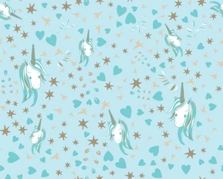 Unicorn Rainbow seamless pattern Stock Illustration