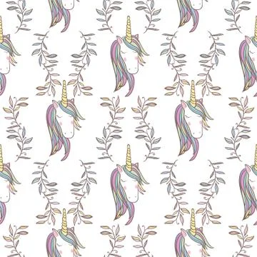 Unicorn Rainbow seamless pattern Stock Illustration