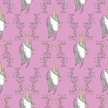 Unicorn Rainbow seamless pattern Stock Illustration